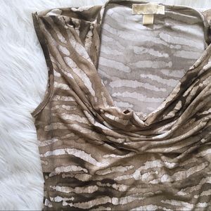 Michael Kors Tops - Michael Kors Neutral Animal Print Drape Neck Top Michael Kors Tops - Michael Kors Neutral Animal Print Drape Neck Top